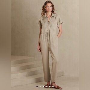 BANANA REPUBLIC Utility Jumpsuit, Color Maverick Tan, size M